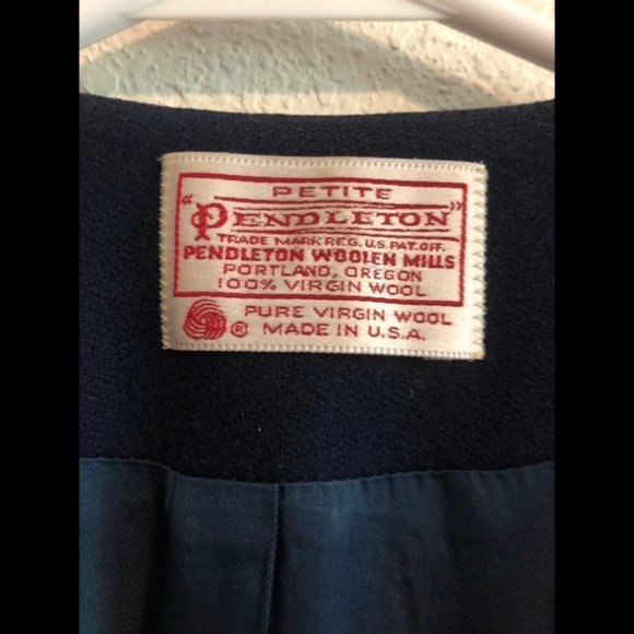 Pendleton Wool Long Sleeve Jacket Blazer Dark Navy Blue Size M #360 - Picture 2 of 7